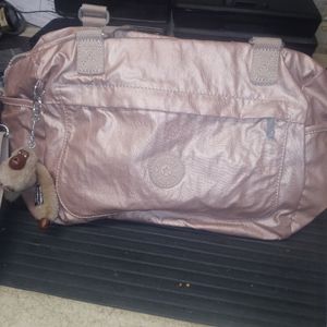 Kipling rose gold metallic bag